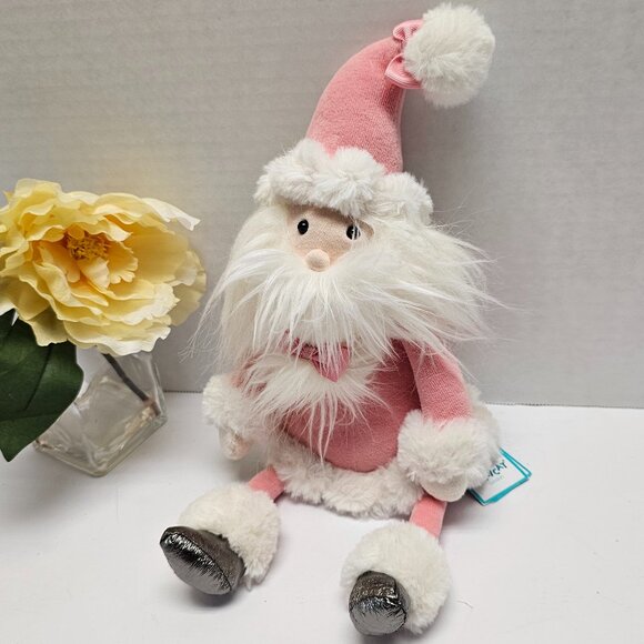 New Medium Jellycat Plush Stuffed Toy Pink Santa Claus Christmas Holiday Gift
